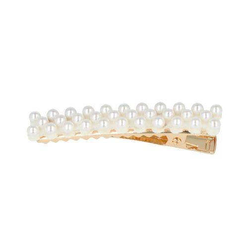 EUROSTIL – Wide Golden Rectangular Tweezers with Pearls 2un - 06937